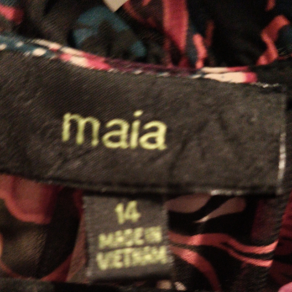 FINAL PRICE NWOT Maia Multicolored Floral, Ruffled Neckline/Shoulder Maxi Dress